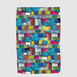 Digitale, grobe Textur mit sehr farbigem Quadrat Golfhandtuch