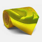 Digitale grüne Orangenschale auf gelber, roter Tex Krawatte (Gerollt)