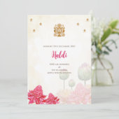 Digitale Haldi-Einladung und indische Hochzeitskar Einladung (Stehend Vorderseite)