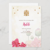 Digitale Haldi-Einladung und indische Hochzeitskar Einladung (Vorne/Hinten)