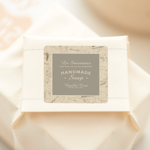 Digitale, handgemachte, florale Papier, natürliche Quadratischer Aufkleber