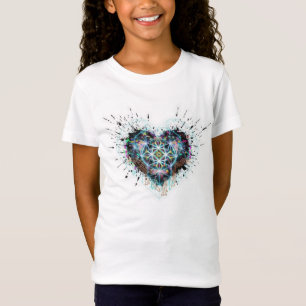 Digitale Herzheilige Geometrie Herz Design T-Shirt