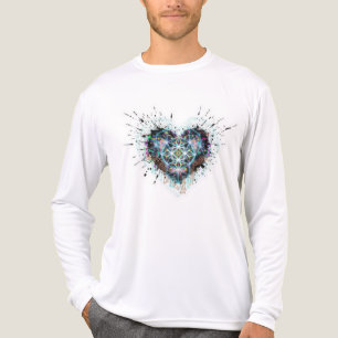 Digitale Herzheilige Geometrie Herz Design Tri-Blend Shirt