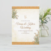 Digitale Hindu-Hochzeitkarten und indische Einladu Einladung (Stehend Vorderseite)