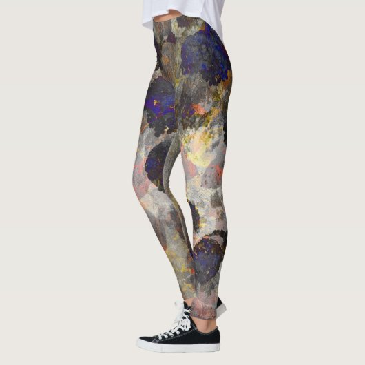 Digitale Hintergrundkunst des Blumenmusters / Blum Leggings (Links)