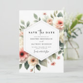 Digitale Hochzeit in Rosa Save The Date (Stehend Vorderseite)