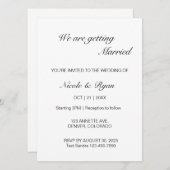 Digitale Hochzeit - Moderne Hochzeit Einladung (Vorne/Hinten)