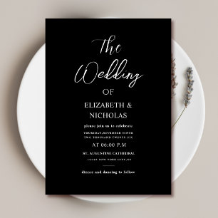 digitale Hochzeitseinladung in Schwarzweiß Einladung