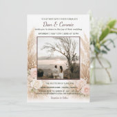 Digitale Hochzeitseinladung mit Blumenmuster zum D Einladung (Stehend Vorderseite)