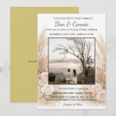 Digitale Hochzeitseinladung mit Blumenmuster zum D Einladung (Vorne/Hinten)