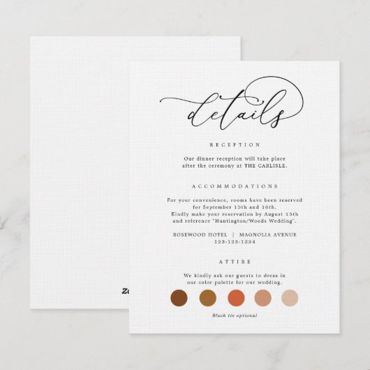 DIGITALE Hochzeitskleidung Kleiderordnung Karten (Vorne/Hinten)