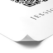 Digitale Hochzeitstabelle mit QR-Code-Zeichen Poster (Ecke)