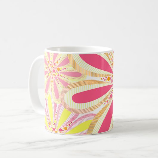 Digitale Illustration der Petals und Dots Spring B Kaffeetasse (Vorderseite Links)