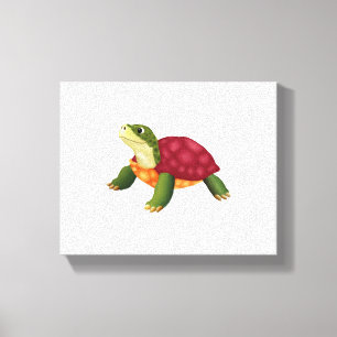 Digitale Illustration einer glücklichen Schildkröt Leinwanddruck