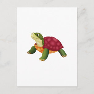 Digitale Illustration einer glücklichen Schildkröt Postkarte
