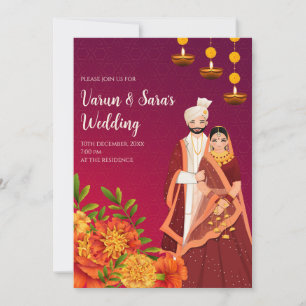 Digitale indische Einladung Hindu Hochzeitkarte