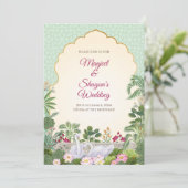 Digitale indische Hochzeitseinladung Hindu Wedding Einladung (Stehend Vorderseite)