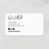 Digitale Kamera-Fotografie-Visitenkarte Visitenkarte (Rückseite)