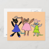 digitale Kätzchen Tanzpostkarten Postkarte (Vorne/Hinten)
