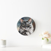 Digitale Katze 765 Runde Wanduhr (Zuhause)
