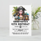 Digitale Kinder rauben Geburtstagsmädchen Einladung (Stehend Vorderseite)