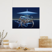 Digitale Komposition - Absturz der Fiktion der Wis Poster (Küche)