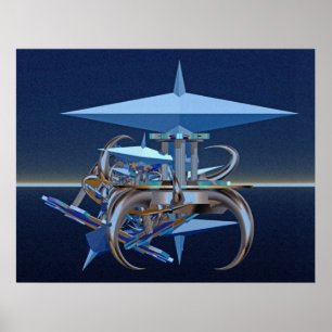 Digitale Komposition - Absturz der Fiktion der Wis Poster