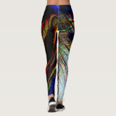Digitale Kratzer mit glänzender und dunkler Touch Leggings (Rückseite)