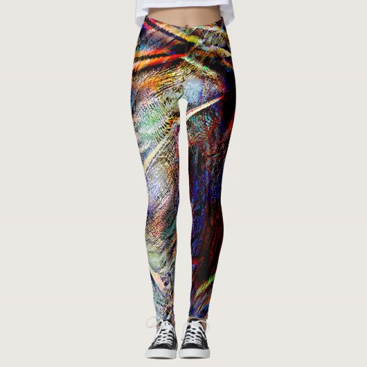 Digitale Kratzer mit glänzender und dunkler Touch Leggings (Vorderseite)