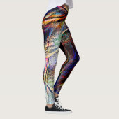 Digitale Kratzer mit glänzender und dunkler Touch Leggings (Rechts)