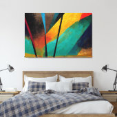 Digitale Kunst Abstraktes Orange & Schwarz für Lei Leinwanddruck (Insitu (Schlafzimmer))