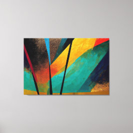 Digitale Kunst Abstraktes Orange & Schwarz für Lei Leinwanddruck