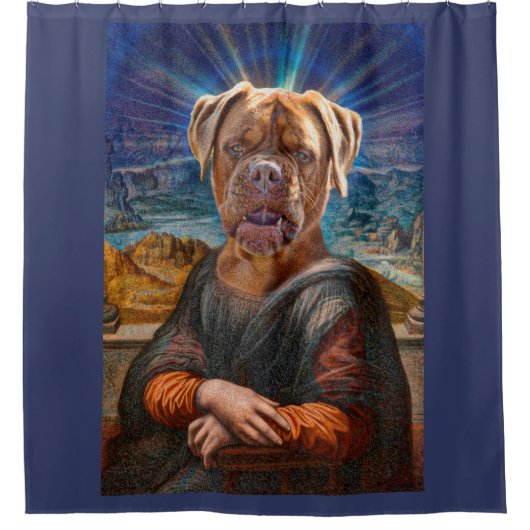Digitale Kunst - BULLDOG MONA LISA Duschvorhang (Vorderseite)