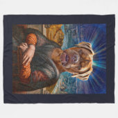 Digitale Kunst - BULLDOG MONA LISA Fleecedecke (Vorderseite (Horizontal))