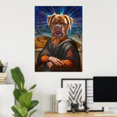 Digitale Kunst - BULLDOG MONA LISA Poster (Heimbüro)