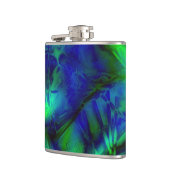 Digitale Kunst Cool Moderne Abstrakt einzigartig Flachmann (Links)