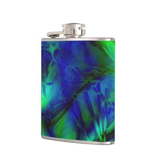 Digitale Kunst Cool Moderne Abstrakt einzigartig Flachmann (Links)