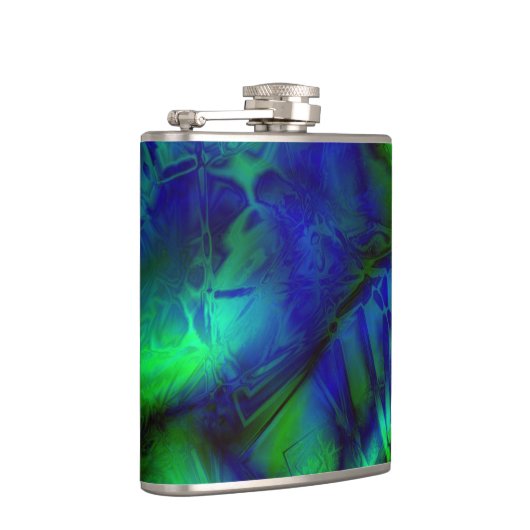 Digitale Kunst Cool Moderne Abstrakt einzigartig Flachmann (Rechts)