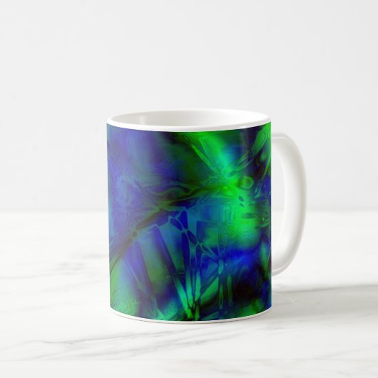 Digitale Kunst Cool Modernes Abstraktes Muster Kaffeetasse (VorderseiteRechts)
