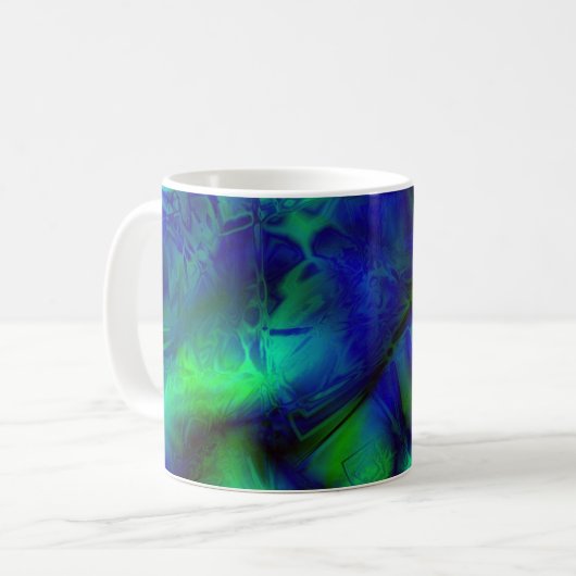 Digitale Kunst Cool Modernes Abstraktes Muster Kaffeetasse (Vorderseite Links)