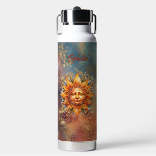 Digitale Kunst der kosmischen Sonne Personalisiert Trinkflasche