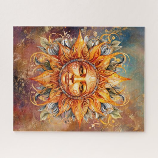 Digitale Kunst der kosmischen Sonne Puzzle (Horizontal)