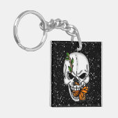 Digitale Kunst der Skull und Monarch Butterfly Schlüsselanhänger (Vorderseite links)