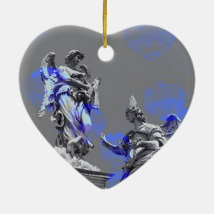 Digitale Kunst der Skulpturen blaue Pinselstriche Keramik Ornament