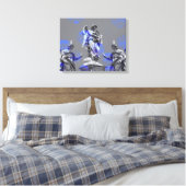 Digitale Kunst der Skulpturen blaue Pinselstriche Leinwanddruck (Insitu (Schlafzimmer))