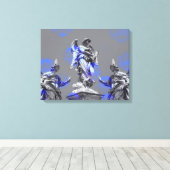 Digitale Kunst der Skulpturen blaue Pinselstriche Leinwanddruck (Insitu (Holzboden))