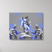 Digitale Kunst der Skulpturen blaue Pinselstriche Leinwanddruck (Vorderseite)