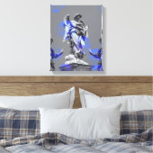 Digitale Kunst der Skulpturen blaue Pinselstriche Leinwanddruck (Insitu (Schlafzimmer))