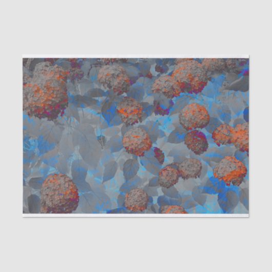 Digitale Kunst des blauen orange Seidenpapier (Vorderseite)