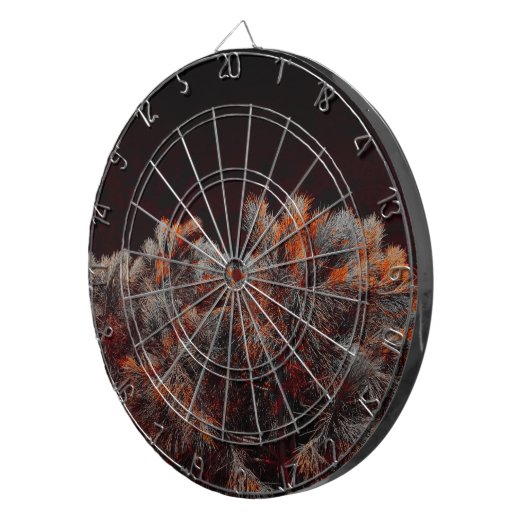 Digitale Kunst des Kiefernbaums mit orangefarbenen Dartscheibe (Vorderseite rechts)